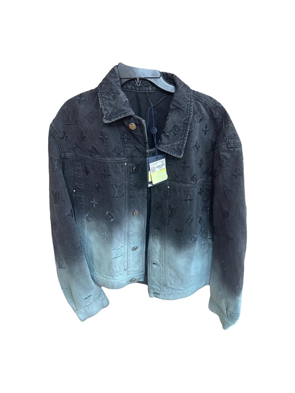 NWTS Louis Vuitton Men's Denim Blue & Black Ombré Jacket Size 58